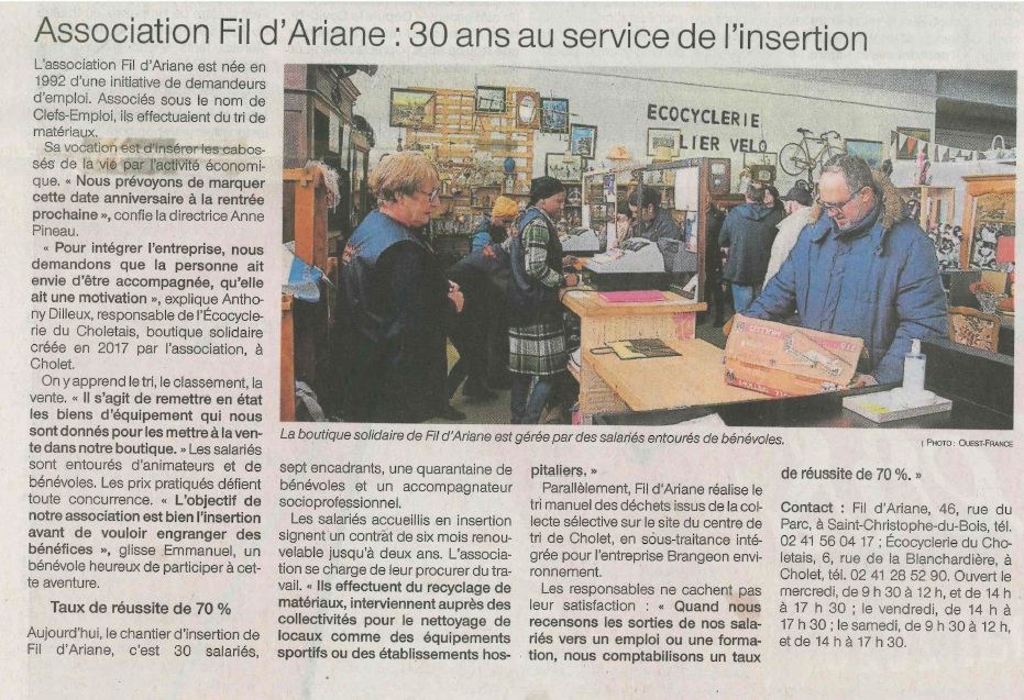 FA 30 ANS AU SERVICE DE L'INSERTION